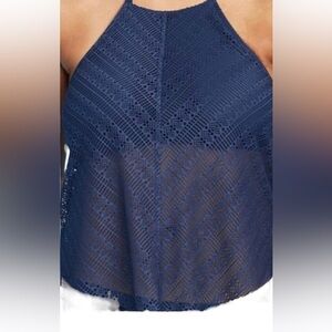 Kona Sol Tankini Tank Top Oxford blue size small boxswim